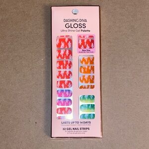 Dashing Diva Gloss Gel Nail Strips ~Groovy Color Cloud Effects, NWT
